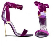 Purple Suede Lace-up Summer Sandals Heels